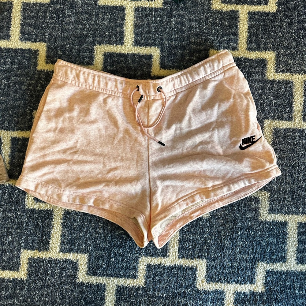 Nike Pink Heather Athletic Shorts Elastic Waistband Drawstring